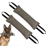 Wisebom 2 Pcs Beisswurst für Hunde 30cm Hundebiss Schlepper Spielzeug mit Handschlaufe zum Training Tauziehen und Zerrspiele Robustes Hundespielzeug Jute Beisswurst für Hunde Dog Training Zubehör