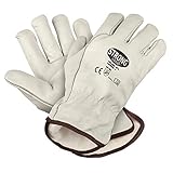 HandschuhMan. Winter Arbeitshandschuhe aus Rindleder komplett mit Molton gefüttert, Gr. 9-11 Plus 1 Paar Gehörschutzstöpsel von 3M (9/L)