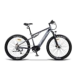 nakxus 27M201 E-Bike Elektrofahrrad 27.5 „ Fette Reifen Elektrofahrrad mit Mittelmotor Max. Reichweite bis zu 150km, Mountainbike All Terrain mit 9 Gängen, City E-Bike Herren Damen