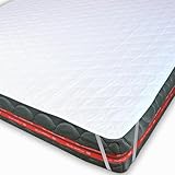 Matratzenschoner 180 x 200 cm, Atmungsaktiver Matratzenauflage, Matratzenbezug, Waschbar Matratzenschutz, mit 4 Elastischen Eckbändern für Matratzen bis 30cm (Weiß)