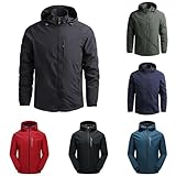 Mymyguoe Herren Regenjacke Wasserdicht Atmungsaktiv Softshelljacke Mit Abnehmbarer Kapuze Dünne Winddichte Jacke Radjacke Wanderjacke Übergangsjacke Windbreaker Trekking Windjacke Leichte Trenchcoat