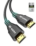 HDMI 2.1 Kabel 3 Meter - 8K Ultra High Speed HDMI Kabel - 48Gbps, 8K 60Hz, 4K 120Hz, Geflochten, eARC, ARC, HDCP 2.2 2.3 - Kompatibel mit PS5, Monitor3.3, UHD TV Apple Sony LG Samsung