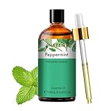 Pfefferminzöl Ätherisches Öl Reine 100ML, PHATOIL Ätherische Öle Minzöl für Diffuser, Frisch, Belebend, Erstklassige Qualität, Aroma Duftöl Pfefferminze Öl für Kerzen, Duftlampe, Haar, Peppermint Oil