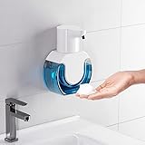 Seifenspender Automatisch Wandbefestigung 420ML Elektrischer Soap Dispenser No Touch Schaumseifenspender Sensor ABS Kunststoff Seifenschaumspender mit USB Wiederaufladbar, IPX5 Wasserdicht（Weiss）