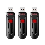 SanDisk Cruzer Glide 2.0 USB-Flash-Laufwerk 32 GB 3er-Pack (Teilen, Speichern und Schützen von Dateien, SecureAccess Software, 128-bit AES Verschlüsselung, Kennwortschutz) Schwarz