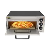 TONFEION 20L Pizzaofen Elektrisch, Pizza Ofen Edelstahl Pizzaofen, Kommerzieller Pizza Ofen 2000W, Pizza-Ofen 50-350℃, Gastro Steinbackofen für die Arbeitsplatte, für Pizza, Brot und Backwaren