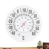 Instrument zur Messung der Innentemperatur - Analog Wasserdicht - mit Wettertemperaturmesser | Für Fenster Küche Zimmer Garten Garage Wohnung Gewächshaus