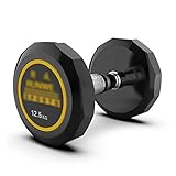 Hanteln Dumbbells Weights Men's Fitness Home Single Excersize Equipment Fixed Dumbbell Gym Dedicated (Color : Schwarz, S : 12.5kg)