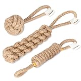 Rudelkönig Hundespielzeug Seil - 3er Set Zerrspielzeug Hund - Hundeseil aus 100% natürlicher Baumwolle - Seilspielzeug für Hunde