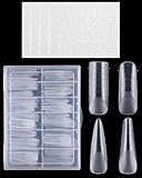 CULEB 96 Stück Dual Nail Forms Set Mit 96 Stück Jelly-Kleber,4 Style 12 Größen Nagelverlängerung Gel Nägel,für Polymer Gel Schneller Aufbau,Polygel Extension Maniküre Nagelkunst Design Salon DIY