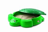 Little Tikes 173905E3 Schildkröten Sandkasten-Sicheres & Tragbares Sommerspielzeug, Planschbecken und Aufbewahrungsbox für Draußen-Fördert kreatives Spielen-Gartenspielzeug für Kinder ab 12 Monaten