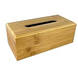 Kosmetiktuchbox aus Bambus, Tuchspender für Taschentücher oder Kosmetiktücher fürs Bad, Innenmaße: 22 x 12 x 7 cm, Tuchbox, Tücherbox kompatibel mit meisten handelsüblichen Kosmetiktuchboxen