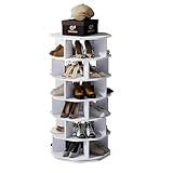 uyoyous 6 Etagen Drehbares Schuhschrank, 360 ° Drehbarer Schuhregal mit 6 Ebenen, Lazy Susan-Organizer Shoe Rack, Moderne achteckige Design-Schuhvitrine für Wohnzimmer, Schlafzimmer und Eingang