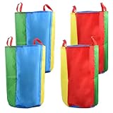 Daelesr 4 Stück Sackhüpfen Säcke, Outdoor Spiele Gartenspiele, Säcke Eierlaufen, Sackhüpfen Stabil, Kartoffel-Rennsäcke Faltbar, Kindergeburtstag Partyspiele für Geburtstag Familienfeier (S)