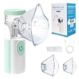 Inhalationsgerät Maschine für Erwachsene, Wiederaufladbare Tragbare Inhaliergeräte für Erwachsene und Kinder, Leise Inhalator für Kinder (Grün und Weiß)