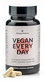 Vegan Every Day - Multivitamin Mineralstoff Komplex- Hochdosiert - 120 Kapseln - Deutsche Qualität - Laborgeprüft - B12+B2+B6+B9 Folsäure+D3+K2+E+EISEN+JOD+KALIUM+NATRIUM+SELEN+ZINK