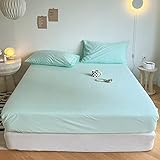 Luxus-Spannbettlaken, superweiche Polycotton-Bettwäsche, pflegeleichte Bettwäsche, 180 x 200 cm + 25 cm tiefe Tasche, gemütlicher Komfort für einen perfekten Schlaf