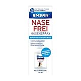 Emsan® Nase frei Nasenspray | Natürlich abschwellend bei akutem Schnupfen | Reinigt die verstopfte Nase auf natürliche Weise | Ohne Gewöhnungseffekt | einzigartige Mineralsalzlösung, 20 ml