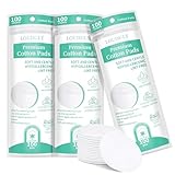 LOPHE Wattepads Rund, 300 Stück Wattepads zum Abschminken, Extra Weiche und Fusselfreie Baumwollpads, Doppelseitig Erhältlich, für Make Up, Salon, Lotion