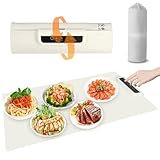 Elektrisches Warmhaltetablett, Faltbarer Aufrollbarer Elektrischer Warmhalteplatte, Electric Warming Tray Silicone mit Timer und 3 Temperatureinstellungen, für Familienbuffetpartys, 60 x 38 cm