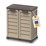 GarPet Gartenschrank Wetterfest Outdoor Kunststoff Schrank Kunststoffschrank Mehrzweckschrank Balkonschrank Geräteschrank Terrassenschrank Kellerschrank