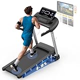 Kitopa Laufband für Zuhause, Treadmill bis 7PS und 20KM/H(12 MP/H), Profi Große Lauffläche Laufband mit 18 Steigung, Laufbander Klappbar mit interaktivem LCD-Display & Bluetooth, Laufbander bis 180KG