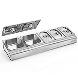 Onlyfire Pizza Zutatenbehälter, Edelstahl Behälter mit Deckel, Beilagenbehälter für Gastro & Küche, Gastro Behälter, Pizza Zubehör