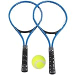 Marvellous Tennisschläger, Eisenlegierung Tennisschläger Set Keine Elastizität KinderTennisschläger Tennisschläger Twin Set mit Tragetasche,für Kinder(Blau)