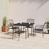 ShGaxin 5-TLG. Garten-Essgruppe Anthrazit Stahl, Esstisch Mit Stühlen Set, Gartenmöbel Sitzgruppe, Balkon Möbel, Gartenlounge Set, Terrassenmöbel, Balkonmöbel Set - 3187968