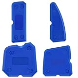 FUZVOL Tragbares Abdichtungswerkzeug-Set mit mehreren Kanten, 4-teilig, glatter Mastix-Former, Fliesenfugenversiegelung, Dichtstoff-Applikator, geeignet für Küchen und Badezimmer (blau)