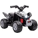 AIYAPLAY Elektro-Quad Miniquad Kinder Elektro ATV Kinderquad mit LED und Hupe Kindermotorrad Kinderfahrzeug Elektroauto für Kinder ab 18 Monaten Metall Schwarz 65,5 x 38,5 x 43,5 cm