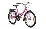 Rezzak 20 Zoll Kinderfahrrad Mädchenfahrrad City Bike Mit Rücktrittbremse RH 33 Pink Weiss Neu -044