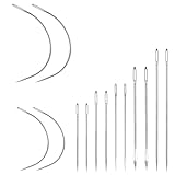 14 Stück Nähnadeln Ledernadel Gebogene Nadeln Sattlergarn Ledernadeln Leder Nähnadeln Leder Nähwerkzeug Handstichwerkzeuge für Geldbörsen Rucksäcke Schuhe Teppich Leinwand Reparatur