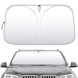 Sonnenschutz Auto Frontscheibe, Faltbare Frontscheibenabdeckung für Windschutzscheibe, 145×80 cm, UV-Schutz für Sommer, für Die Meisten Fahrzeuge und SUV-Fahrzeugen, Einfaches Lagern