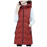 Frauen Casual Solid Weste Mäntel Reißverschlusstasche Lose Ärmellose Weste Jacke Mit Kapuze Mode Elegante Weste Mantel Wanderweste Damen Atmungsaktiv Mantel Schaukel Oberbekleidung