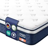 VASAGLE Matratze, 160 x 200 x 20 cm, Taschenfederkernmatratze aus Gel-Memory-Schaumstoff, mittelfest, H3, 7-Zonen-Unterstützung, Bewegungsisolierung, atmungsaktiver Bezug, blau RMZ215QZ02