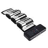 Roll Up Klavier Keyboards, Faltbar Rollpiano Tragbare Flexible 88 Tasten Elektronische Tastatur Handaufrollen Klavier MIDI Tastatur Eingebaute Li-on-Batterie (1100 mAh) für Kinder/Erwachsene