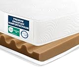 DOLCI SOGNI Topper 90x200cm – Matratzentopper mit 7-Zonen-Schaumstoff & 3D-Wave-Bezug – Oeko-Tex® & CertiPUR-Zertifiziert – Ergonomisch, Atmungsaktiv & Antibakteriell
