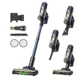 Vexilar V12 Akku Staubsauger, 50Min/50kPa/450W, Staubsauger Kabellos mit Anti-Tangle-Bürste, Leichter Akkustaubsauger mit grünem Licht, Bürstenloser Motor Ideal für Hartböden, Teppiche, Tierhaare