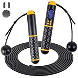 Springseil mit Zähler Speed Rope Digital - Skipping Rope Kalorienzähler Langlebiges Längenverstellbares Seil Anti-Rutsch Griffe Seilspringen,für Fitness Ausdauer Geeignet Kinder und Erwachsene