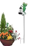Zunetsutock Solar-Gartenstecker | wasserdichte Solar-Frosch, Outdoor-Figur für Wegelampen, Boden, Wasserlandschaft, Rasen, Ostern, Weg, Hof, Familie, Halloween, Weihnachten