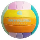 Beach Volleyball Apparel Offizieller Beachvolleyball mit weicher Oberfläche, handgenäht, robust und wasserdicht, Volleyball Ball perfekt für Outdoor Sandsport Strandsport (Rainbow)