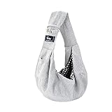 CUBY Tragetücher Hunde Kleine Hunde Katze Sling Pet Tragetuch Single Schulter Pet Bag für Reisen Hundetragebeutel (Grau)