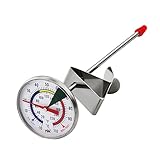 Thermometer Milch für Kaffee mit 175 mm Edelstahlsonde Kaffee Thermometer mit Clip Professionelles Barista-Milchtemperatur-Aufschäumthermometer