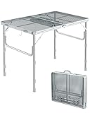 Sportneer Grilltisch Outdoor Klappbar 90×60cm - Campingtisch Klappbar 3 Höhenverstellbar Gartentisch Camping Tisch Leicht und Tragbar Kleiner Grill Tisch für Picknick Camping