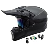 Motocross Helm Fullface MTB Jugend Motorradhelme, Downhill Motorradhelm Kinder, Herren ATV Motorradhelm, Für Mountainbike ATV BMX Downhill Offroad, mit Handschuhe Brille