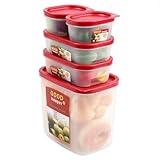 Cozary 5-teiliges PE Frischhalteboxen Set mit Deckel, Mikrowellen Gefriersicher, BPA-frei Food Container, Frischhaltedosen für Meal Prep, Vorratsdosen & Gefrierbehälter
