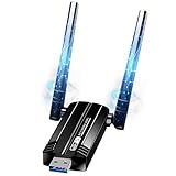 USB WLAN Stick Adapter für PC - Internet Stick 1300Mbps USB 3.0 Dual Band 2.4GHz/5.8GHz WLAN Adapter PC mit 2 x 5dBi Antenna PC/Laptop, Kompatibel mit Windows 11/10/8/7/Vista/XP, Mac OS 10.9-10.15