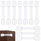 Kindersicherung Schrank, 10 Stück Kinder Baby Schranksicherung, Kindersicherung Sicherungen für Schubladen Schränke Kühlschrank Waschmaschine, Schrankschloss mit Kleber ohne Bohren - Weiß