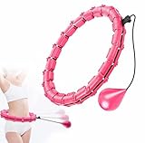 Hula Hoop mit Gewicht Kugel, Hula Hoop Reifen Erwachsene, Hullahub Reifen Zum Abnehmen, Smart Fitness Reifen mit Gewicht Abnehmbare Knoten Einstellbares, Hoola Hoop Fitness